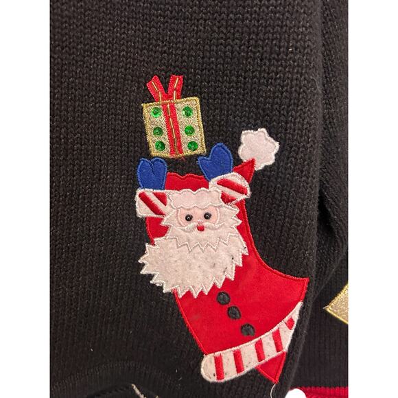 Tiara International Santa Claus Christmas Sweater 2004‎ PM Red Festive Holiday - Picture 6 of 10